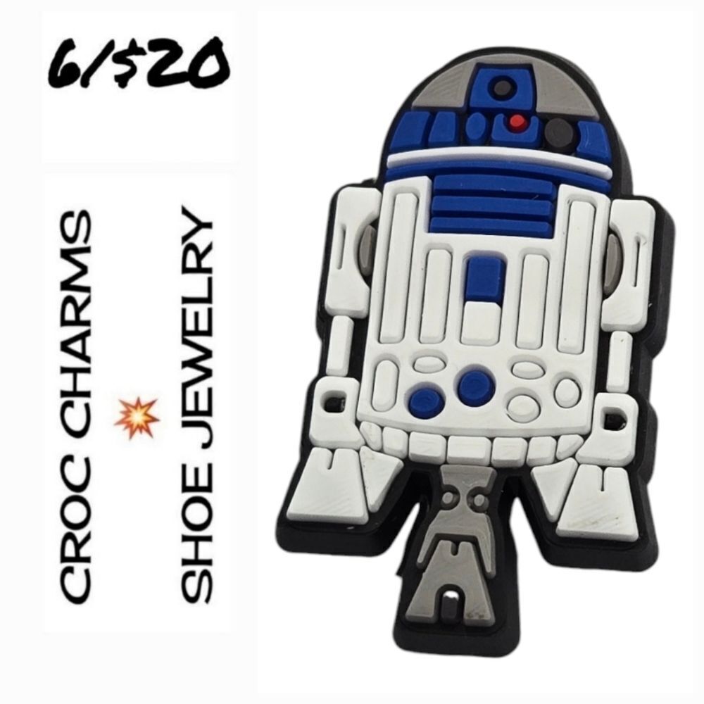 Star Wars R2D2 Croc Shoe Charm – Robot Jibbitz-Style Accessory Mix & Match 6/$20
